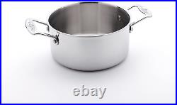 USA Pan Cookware 5-Ply Stainless Steel 3 Quart Stock Pot with Cover, Oven and Di