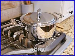 USA Pan Cookware 5-Ply Stainless Steel 3 Quart Stock Pot with Cover, Oven and Di