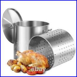 Uimoso 84QT Stainless Steel Cooking Pot with Basket, Lid, and Handles