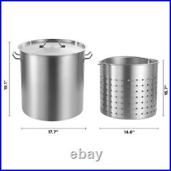Uimoso 84QT Stainless Steel Cooking Pot with Basket, Lid, and Handles