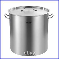 VEVOR Commercial Stockpot 84 Qt. Stainless Steel Silver Heavy Duty Lid Basket