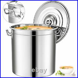 VEVOR Polished Stainless Steel Stock Pot Brewing Beer Kettle Mash Tun with Lid
