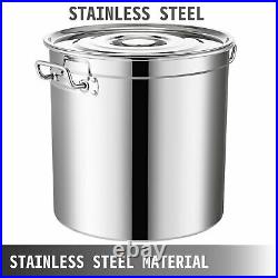 VEVOR Polished Stainless Steel Stock Pot Brewing Beer Kettle Mash Tun with Lid