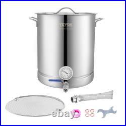 VEVOR Stainless Steel Home Brew Kettle Set 5/16 Gal Thermometer Beer Stock Pot