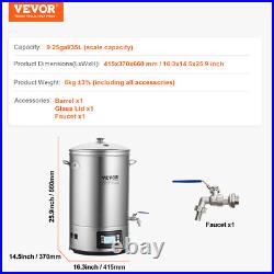 VEVOR Stainless Steel Home Brew Kettle Set 8Gal Beer Stock Pot with Accessories