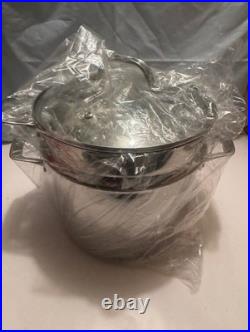 VIKING FABULOUS 3 PLY STAINLESS STEEL 8 QT STOCK POT WithSTRAINER -STEAMER -PASTA