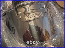 VIKING FABULOUS 3 PLY STAINLESS STEEL 8 QT STOCK POT WithSTRAINER -STEAMER -PASTA