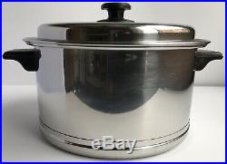 VINTAGE WEST BEND LIFETIME R7 STAINLESS 5.5 QT STOCK POT & ROASTER with LID