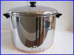VTG 16 QT REVERE WARE COPPER CLAD STAINLESS STEEL STOCK POT withLID Rome NY