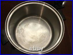 VTG AMWAY QUEEN 5 qt Stock Pot 18/8 3Ply Stainless Steel Waterless cookware USA