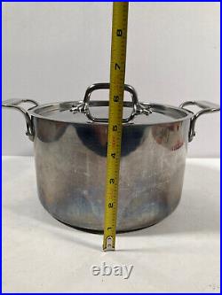 VTG All-Clad Stainless Steel 4 4.5 qt Stock Pot Sauce Pan with Lid USED