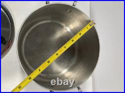 VTG All-Clad Stainless Steel 4 4.5 qt Stock Pot Sauce Pan with Lid USED