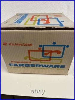 VTG Farberware 16 Qt Aluminum Clad Stainless Steel Saucepot, Lid, NOS Box #846 US