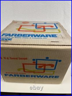 VTG Farberware 16 Qt Aluminum Clad Stainless Steel Saucepot, Lid, NOS Box #846 US