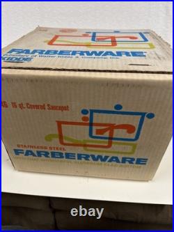 VTG Farberware 16 Qt Aluminum Clad Stainless Steel Saucepot, Lid, NOS Box #846 US