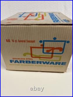 VTG Farberware 16 Qt Aluminum Clad Stainless Steel Saucepot, Lid, NOS Box #846 US