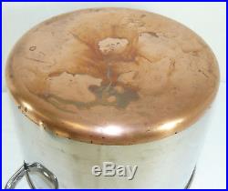 VTG Revere Ware 16 QT Stock Pot & Lid Copper Clad Stainless Steel Clinton ILL