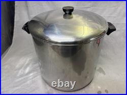 VTG Revere Ware 1801 copper bottom stock pot 20 QT