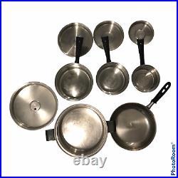 VTG VOLLRATH USA The Queens Choice Lot 9 Pieces Stock Pot Sauce Pans & Skillet