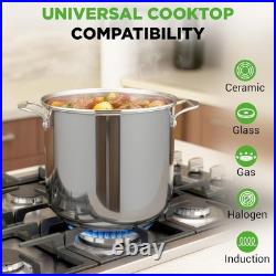 Versatile 15-Qt Stock Pot Safe for Stovetop & Oven Use