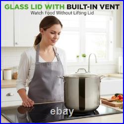 Versatile 15-Qt Stock Pot Safe for Stovetop & Oven Use