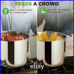 Versatile 15-Qt Stock Pot Safe for Stovetop & Oven Use