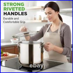Versatile 15-Qt Stock Pot Safe for Stovetop & Oven Use
