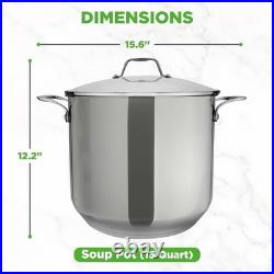 Versatile 15-Qt Stock Pot Safe for Stovetop & Oven Use
