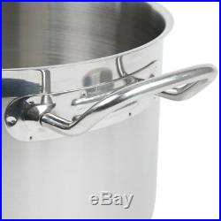 Vigor 16 Qt. Heavy-Duty Stainless Steel Aluminum-Clad Stock Pot with Cover