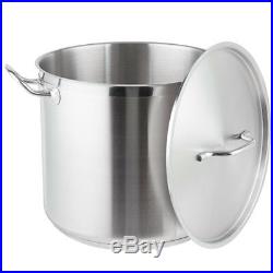 Vigor 16 Qt. Heavy-Duty Stainless Steel Aluminum-Clad Stock Pot with Cover