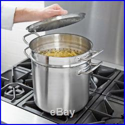 Vigor 20 Qt. Stainless Steel Aluminum-Clad Pasta Cooker Combination Stock Pot