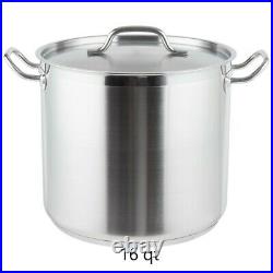 Vigor Heavy-Duty Stainless Steel Aluminum-Clad Stock Pot with Cover, 8 To 100 qt