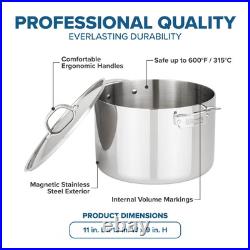 Viking 12 Quart Stainless Steel Stock Pot with Lid Induction Oven Dishwasher