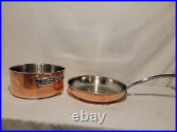 Viking 3 Ply Copper/Alloy Core And Stainless 4qt Pot with lid &10 in skillet