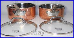 Viking 3 Ply Copper Alloy Core And Stainless Pots Lids Lot