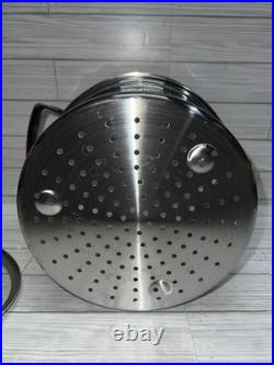 Viking 3 ply Stock Pot with Strainer 8 QT 7.6L 18/8 Stainless Steel Aluminum Core Viking 3 ply Stock Pot with Strainer 8 QT 7.6L 18/8 Stainless Steel Aluminum Core