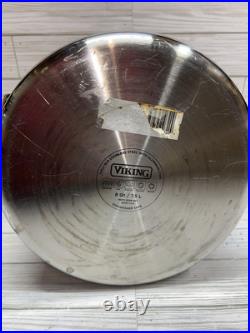 Viking 3 ply Stock Pot with Strainer 8 QT 7.6L 18/8 Stainless Steel Aluminum Core Viking 3 ply Stock Pot with Strainer 8 QT 7.6L 18/8 Stainless Steel Aluminum Core