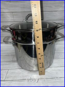 Viking 3 ply Stock Pot with Strainer 8 QT 7.6L 18/8 Stainless Steel Aluminum Core Viking 3 ply Stock Pot with Strainer 8 QT 7.6L 18/8 Stainless Steel Aluminum Core