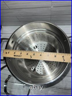 Viking 3 ply Stock Pot with Strainer 8 QT 7.6L 18/8 Stainless Steel Aluminum Core Viking 3 ply Stock Pot with Strainer 8 QT 7.6L 18/8 Stainless Steel Aluminum Core
