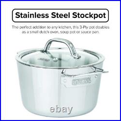 Viking 4013-3003N Contemporary 3-Ply Stainless Steel Soup Pot 3.4 quart Silver