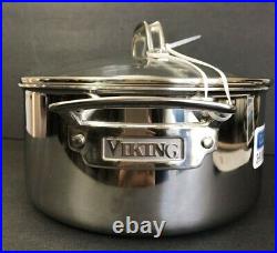 Viking 4 qt. /3.8L Soup Pot 3-Ply 18/8 Stainless Steel 1050 Alloy Core HG674s