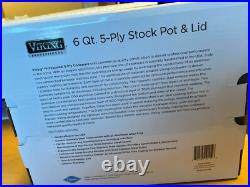 Viking 5-Ply Professional 6 Qt. Stock Pot withLid Satin Finish 4015-1006S USA