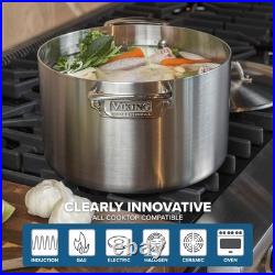 Viking 5-Ply Professional 8 Qt. Stock Pot withLid Satin Finish 4015-1008S -NEW