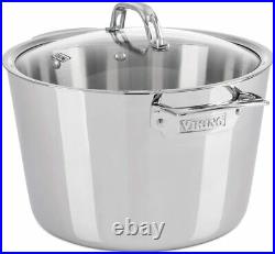 Viking Contemporary 3-Ply Stainless Steel 8 Qt 7.5 L Stock Pot with Lid NEW