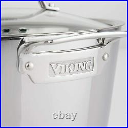 Viking Contemporary 3-Ply Stainless Steel 8 Qt 7.5 L Stock Pot with Lid NEW