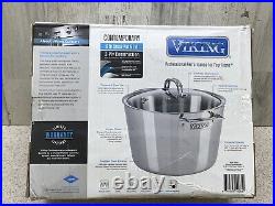Viking Contemporary 3-Ply Stainless Steel 8 Qt. Stock Pot with Lid New