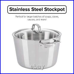 Viking Contemporary 3-Ply Stainless Steel Stockpot with Lid 8 Quart