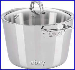 Viking Contemporary 3-Ply Stainless Steel Stockpot with Lid, 8 Quart