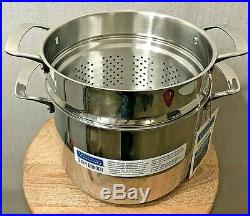 Viking Contemporary 3-Ply Stainless Steel Stockpot with Pasta Insert & Lid 8 Qt
