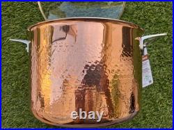 Viking Cookware Hammered Copper 8 Qt Stock Pot with Lid 3-ply Stainless Interior